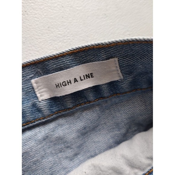 Cotton On High A Line Light Wash Denim Cutoff Shorts‎ Women Size 8 - Picture 5 of 7